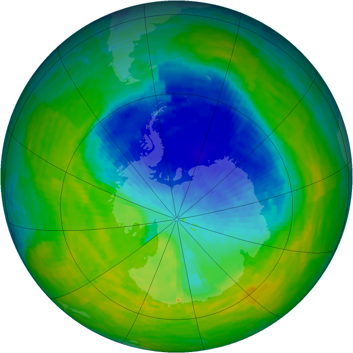 Antarctic ozone map for 20 November 1994